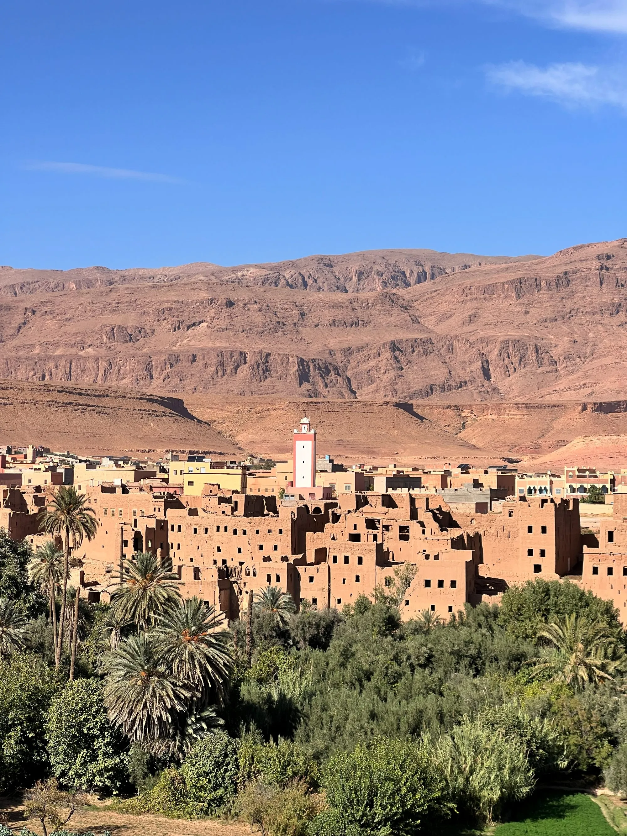 A kasbah village nestled in the rose-red Dades Valley