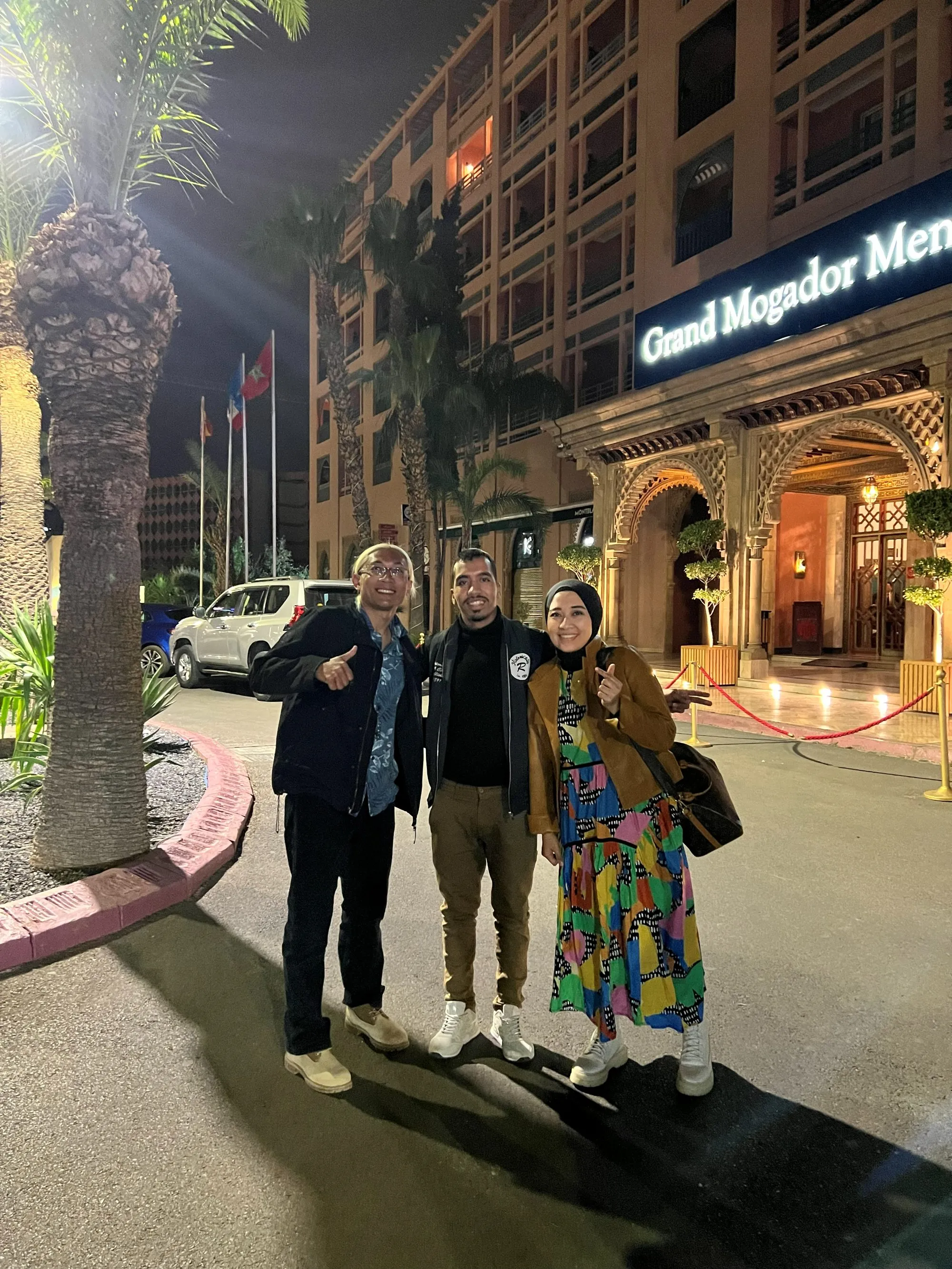 Tour guests posing together during their Morocco trip